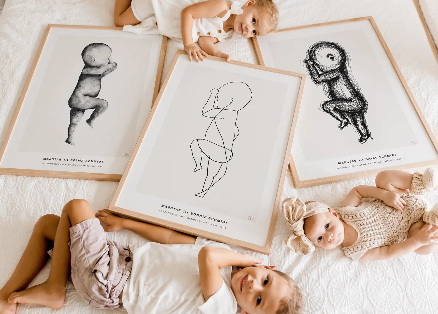 Geburtsposter in Maßstab 1:1 – Baby-Erinnerung als Wandbild