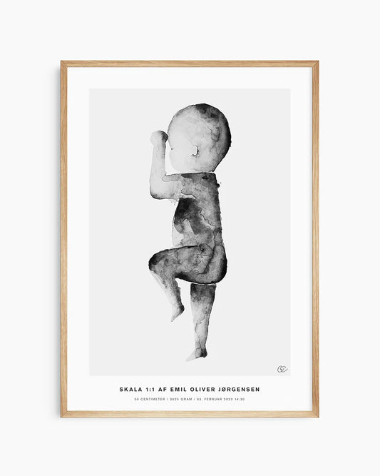 1:1 skala babyplakat – et følelsesladet minde