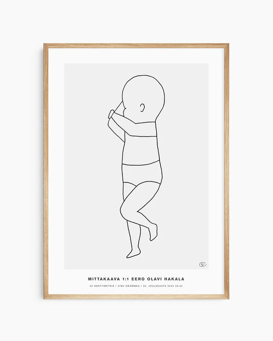 Syntymäjuliste, joka yhdistää taiteen ja tunteet