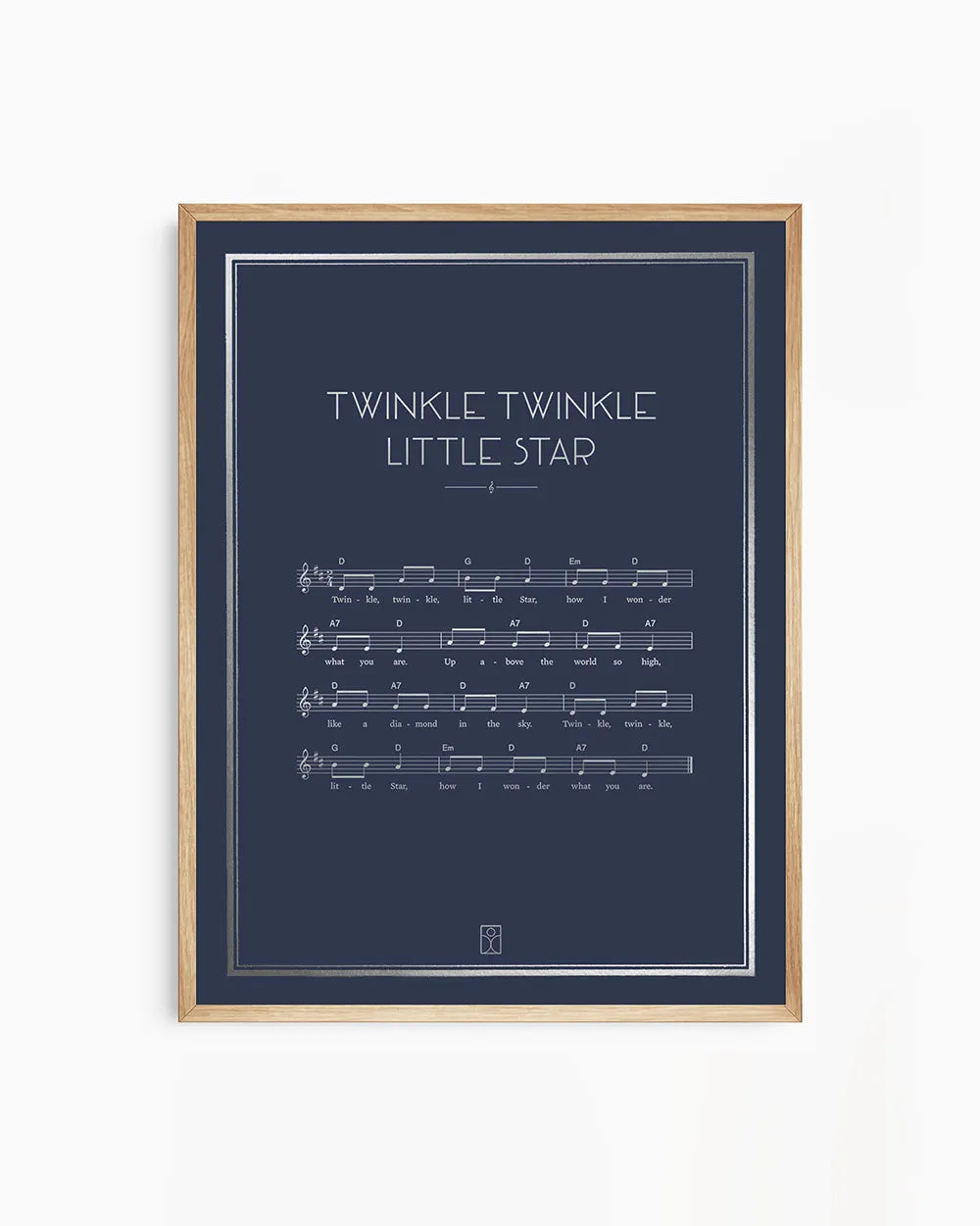 Elegant nursery decor – custom Note Poster with song lyrics