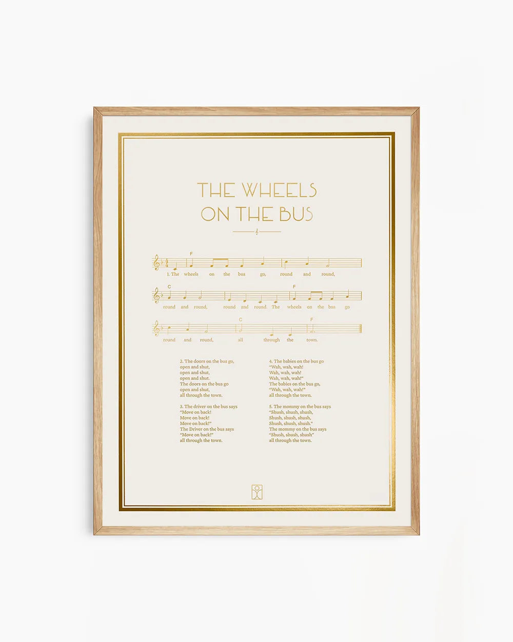 Wheels on the bus beige poster