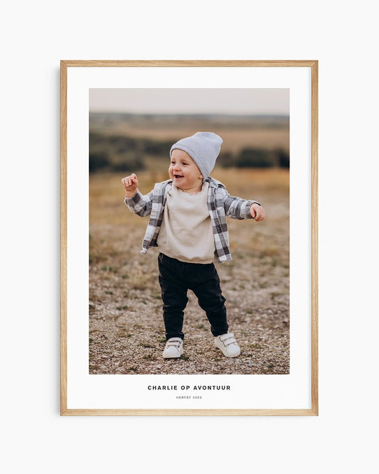 Fotoposter met eigen foto en tekst, vereeuwig je mooiste familiefoto’s in een wanddecoratie