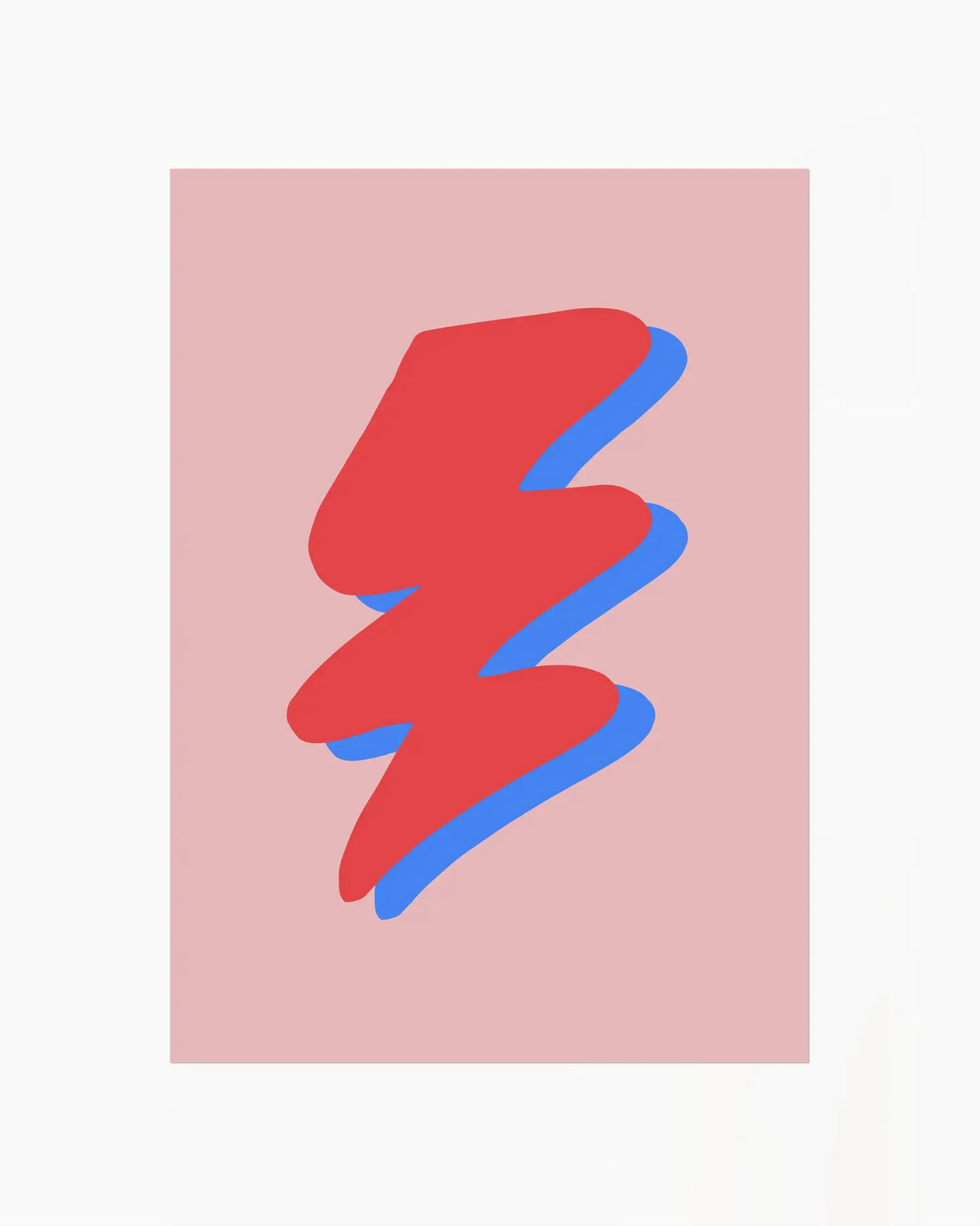 Warm, minimalist wall art in pastel red tones on a pastel red background.