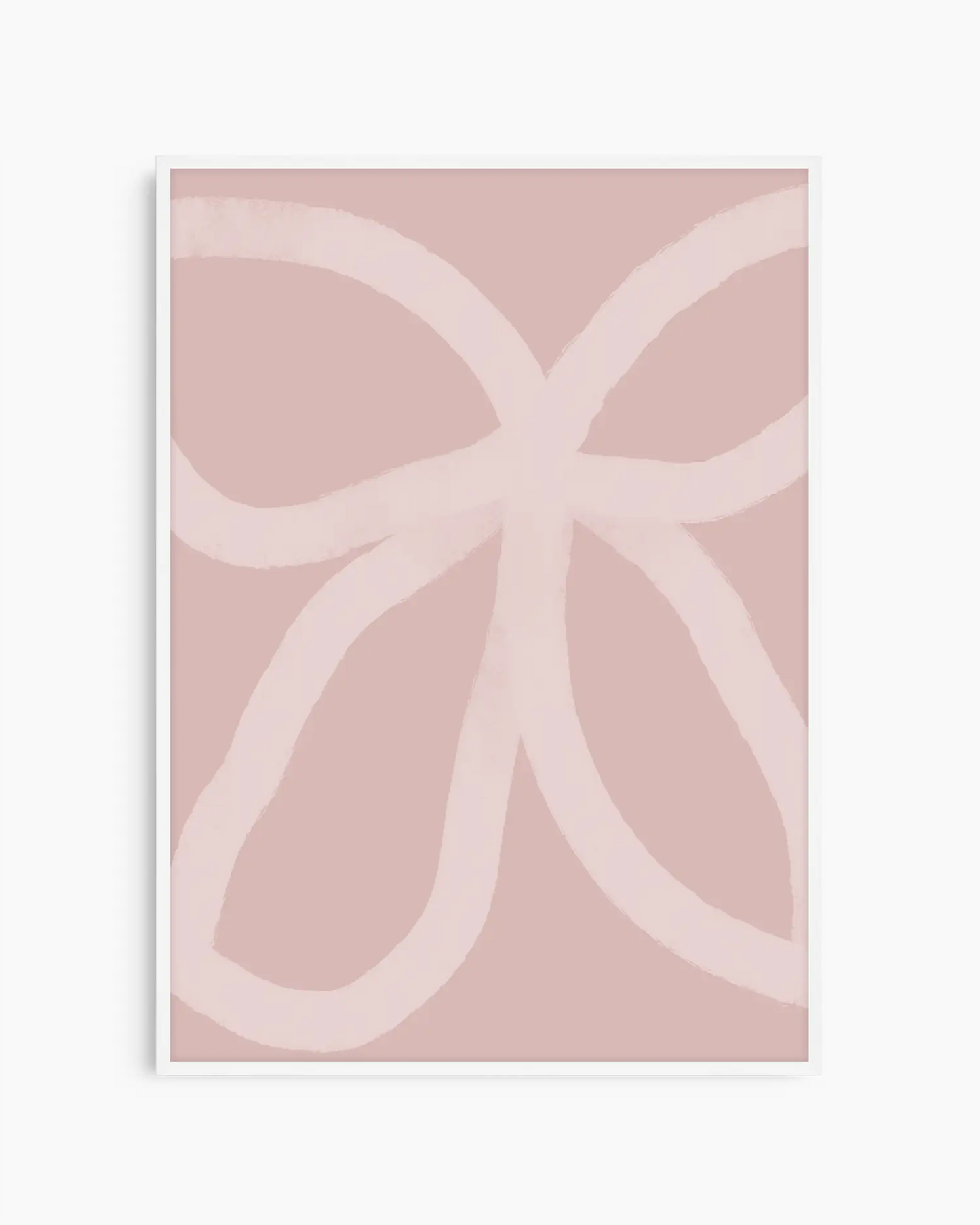 Warm, minimalist wall art in white tones on a light background, shown in a white frame.