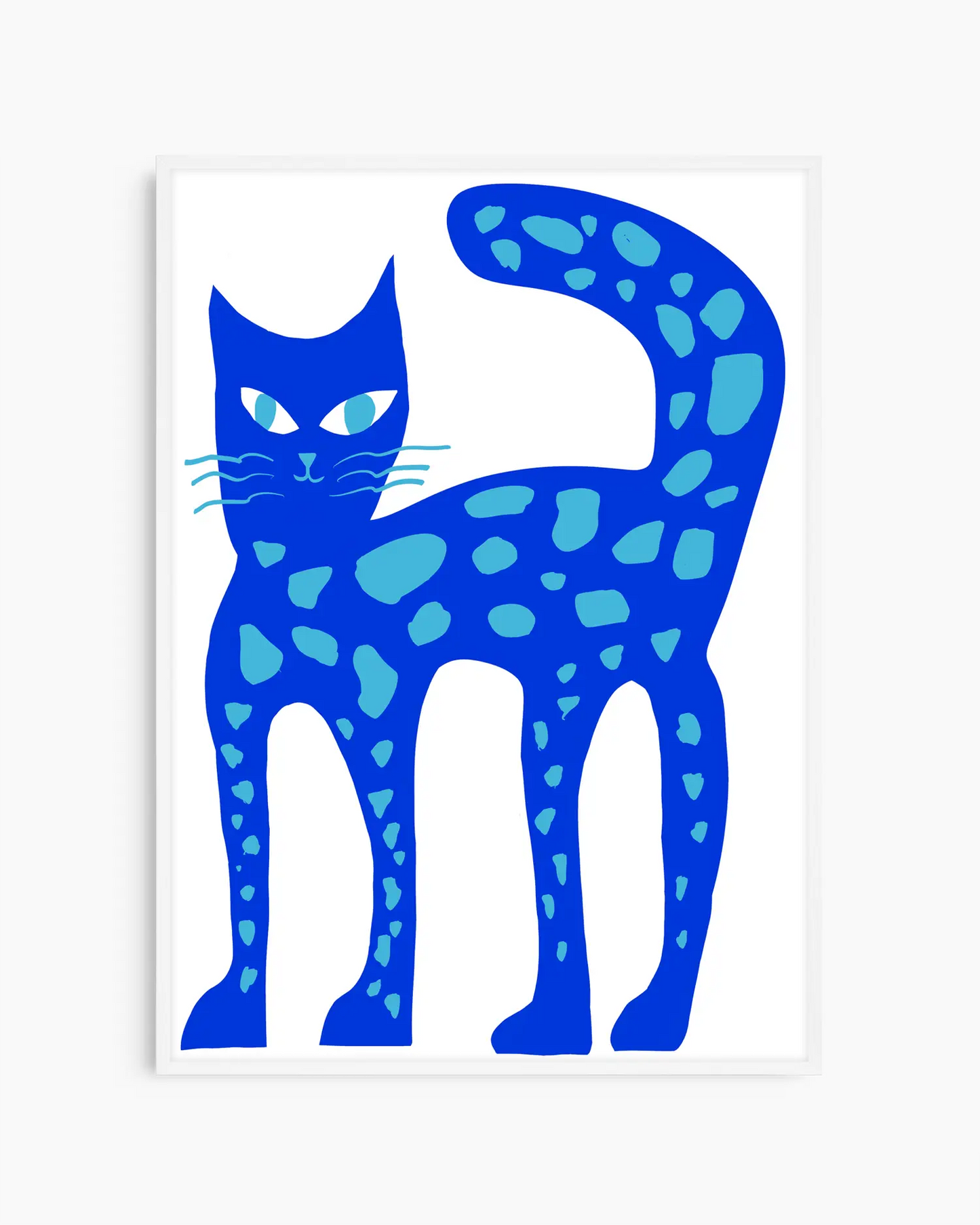 Blue cat illustration with a white background