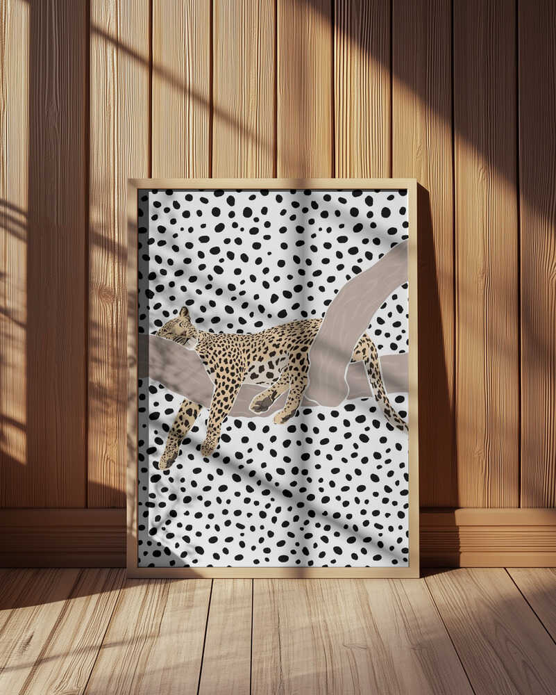 Leopard Sleeping Polkadots Poster