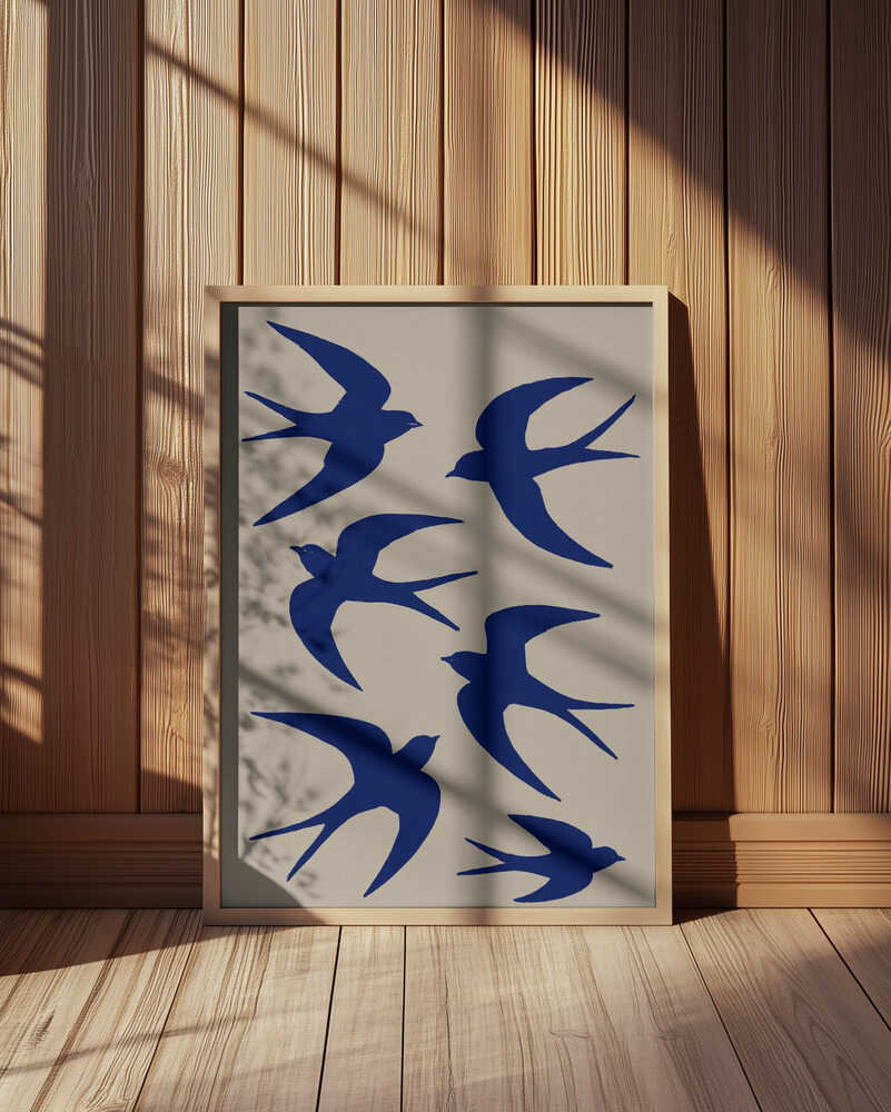 Blue Swallow Flight Poster