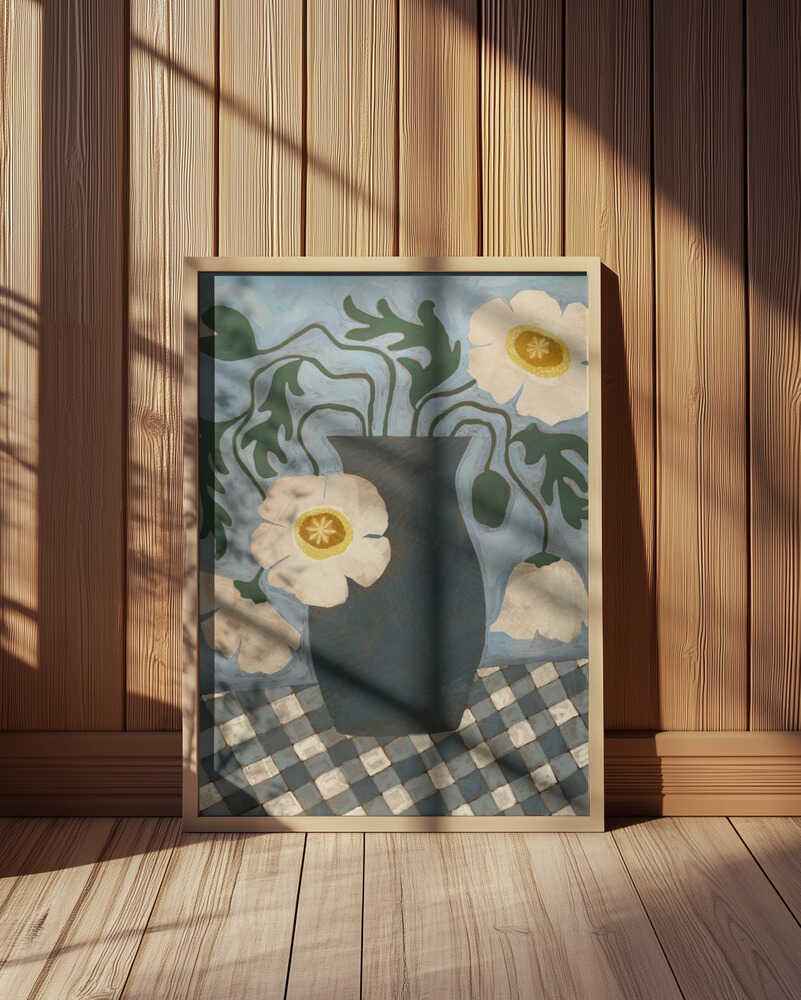 White Icelandic Poppies Poster
