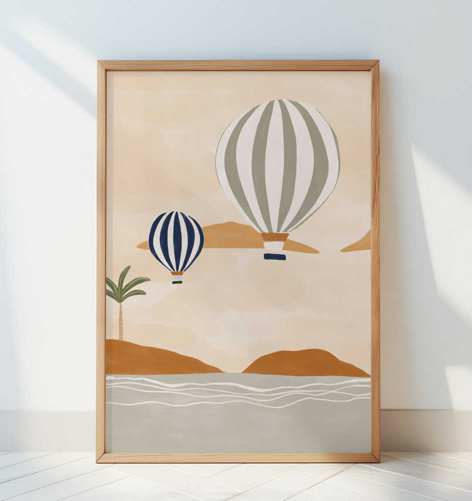 Airballoons In Dessert Poster
