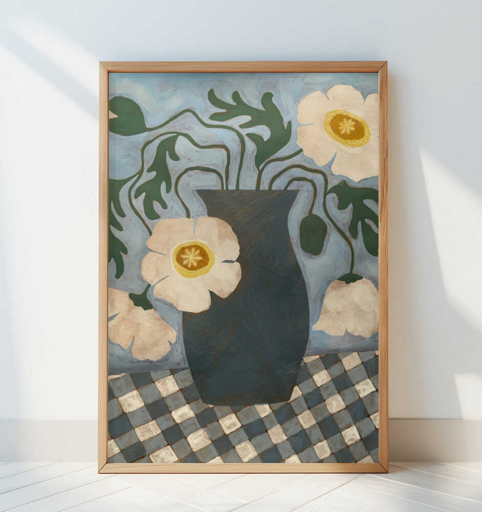 White Icelandic Poppies Poster