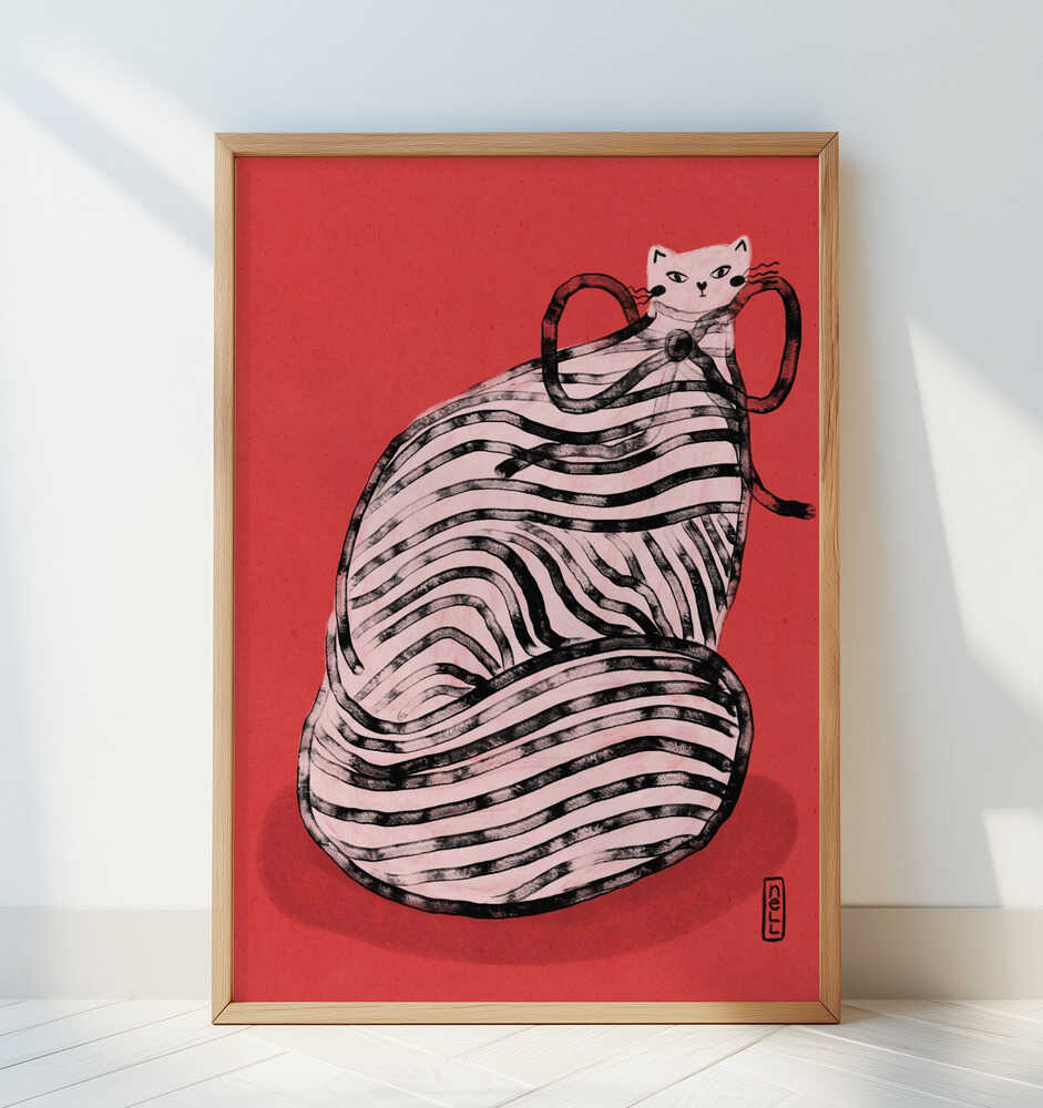 Ribbon Cat Poster
