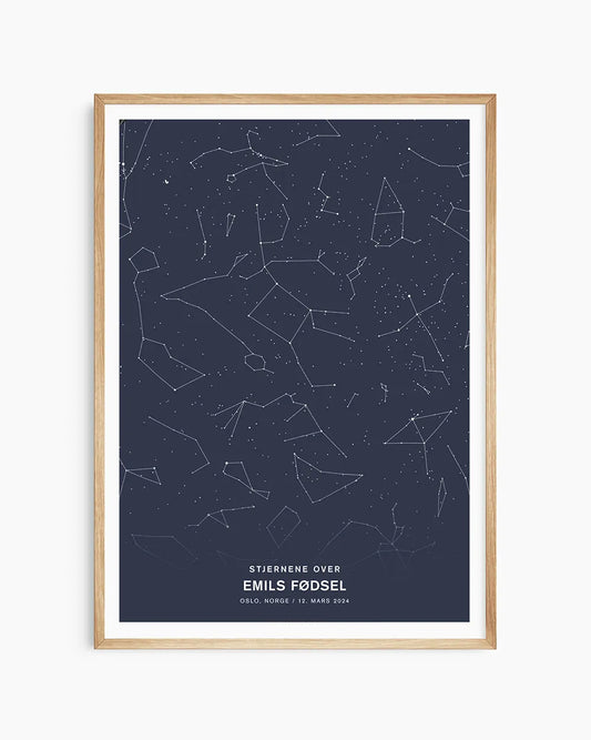 Stjerneplakat som fanger nattehimmelen på din spesielle dag