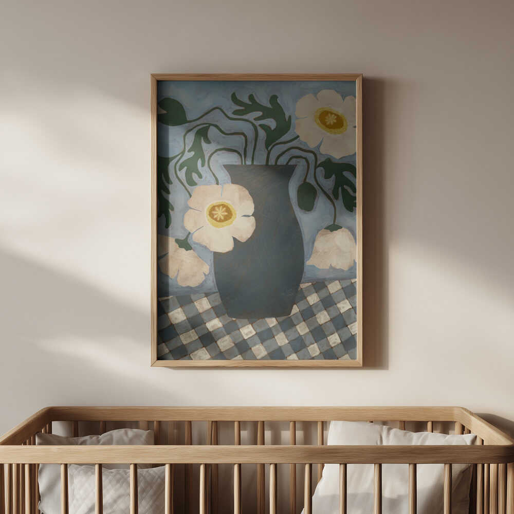 White Icelandic Poppies Poster