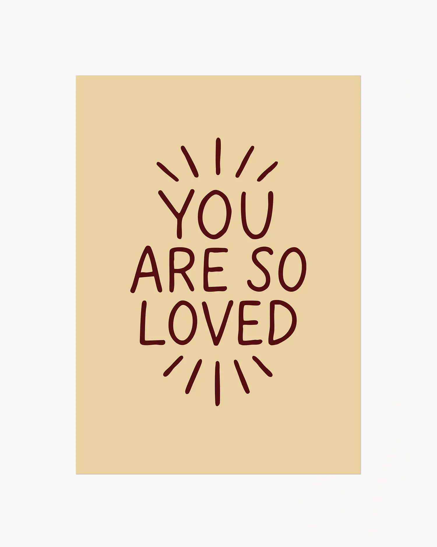 Children's poster with 'You are so loved' text.