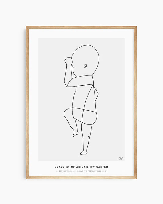 Abstract newborn birth poster blending art and memory