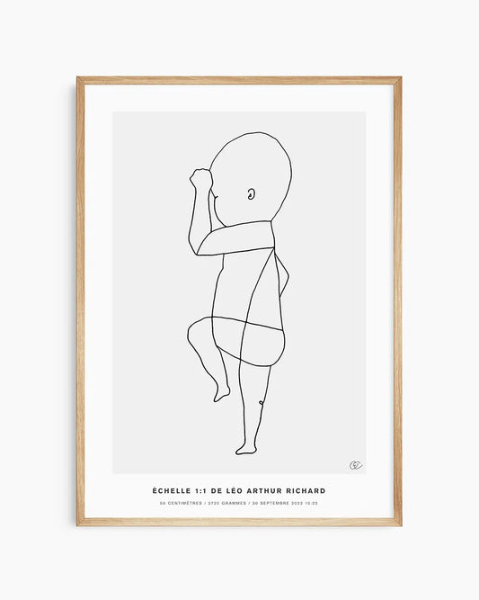 Affiche naissance inspirée du design nordique