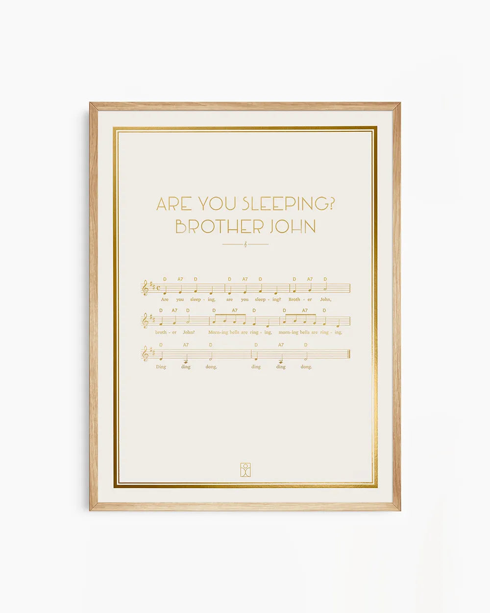 Brother John song beige poster with gold foil print