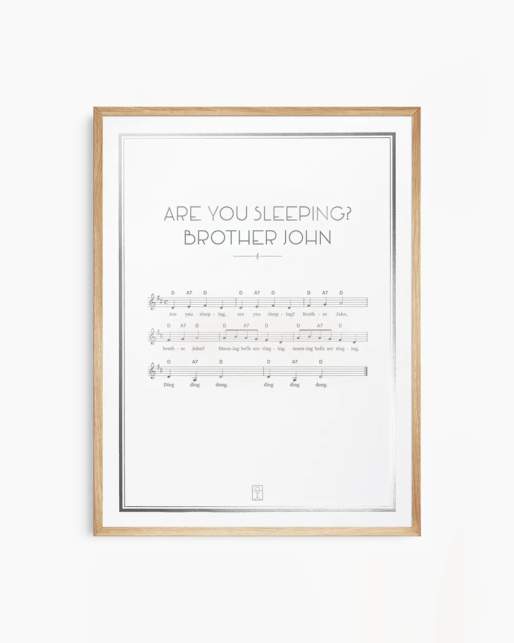 Brother John song white poster with silver foil print