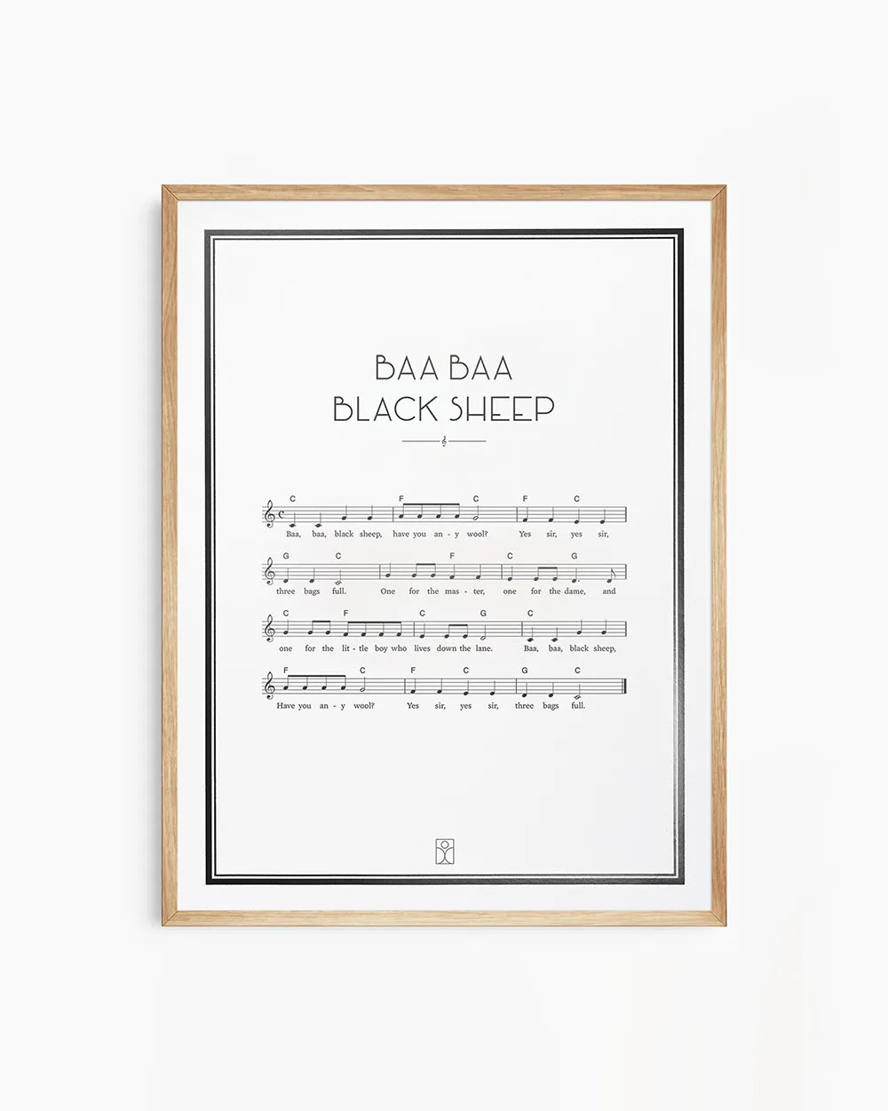 Sheet music-inspired poster featuring a well-loved children’s song