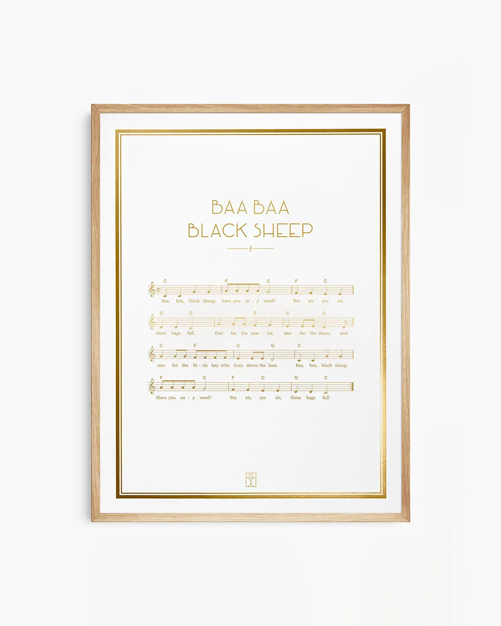 Song lyric poster featuring a classic children’s lullaby
