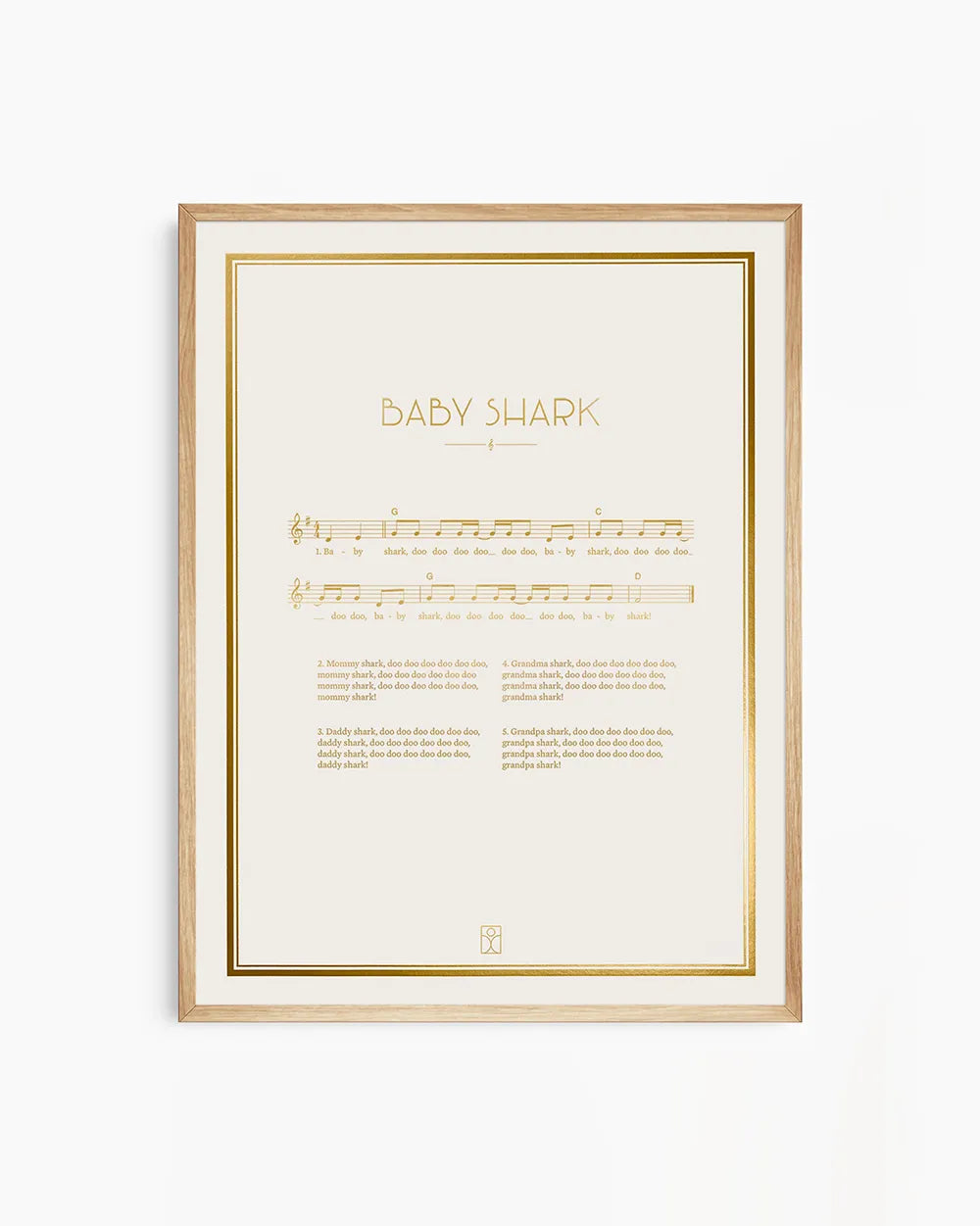 Beige gold Baby shark poster