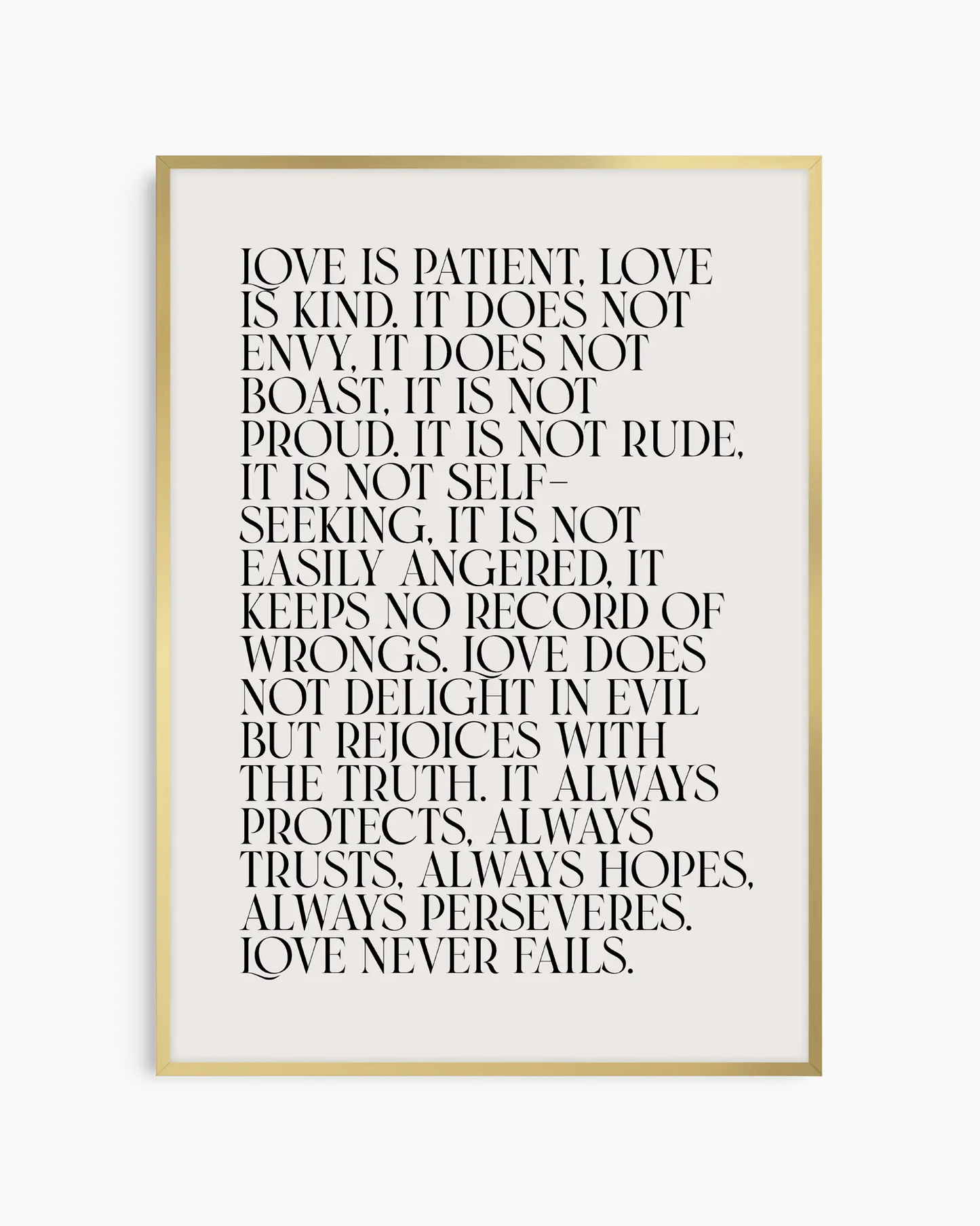 Framed text poster with philosophical quote on a white background