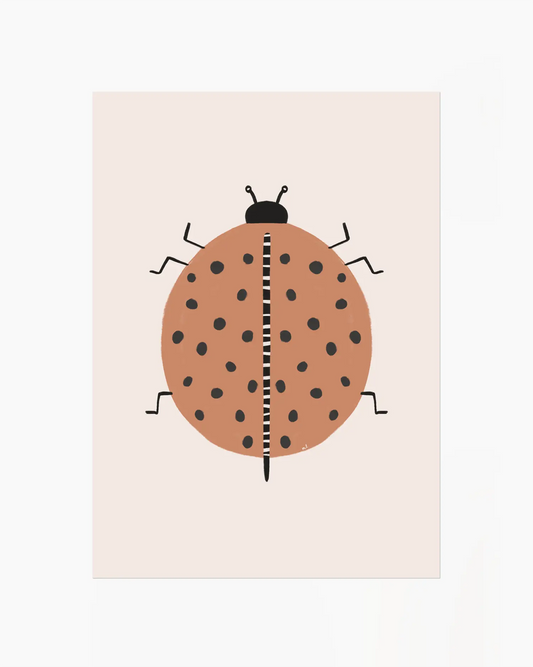 Illustration of a ladybug on a beige background