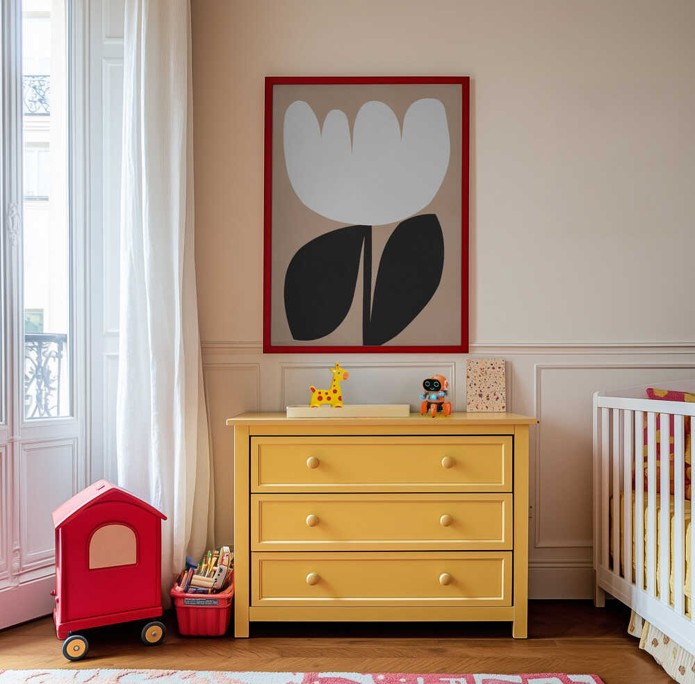 Monochrome Bloem Poster