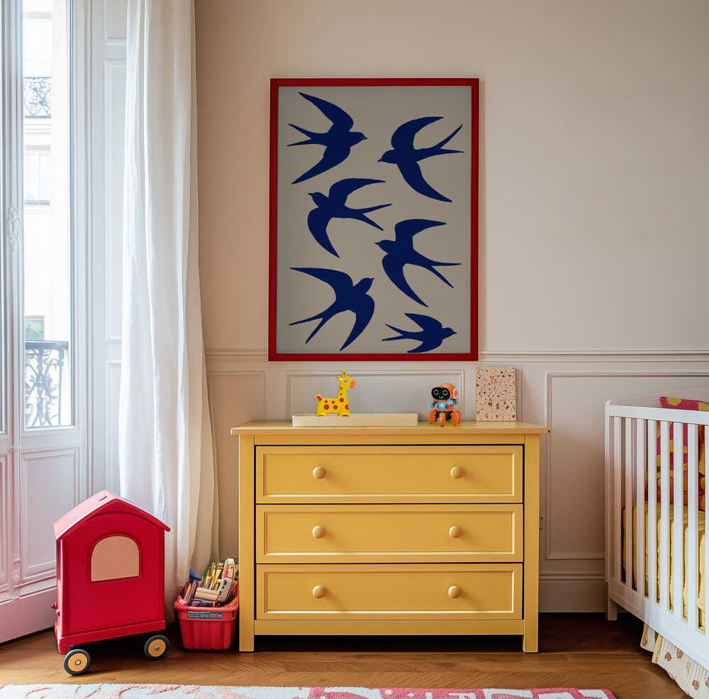 Blue Swallow Flight Poster