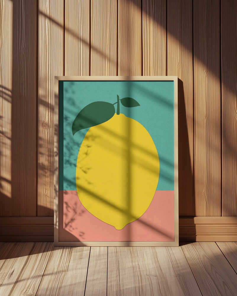 Limón con Dos Hojas Lámina