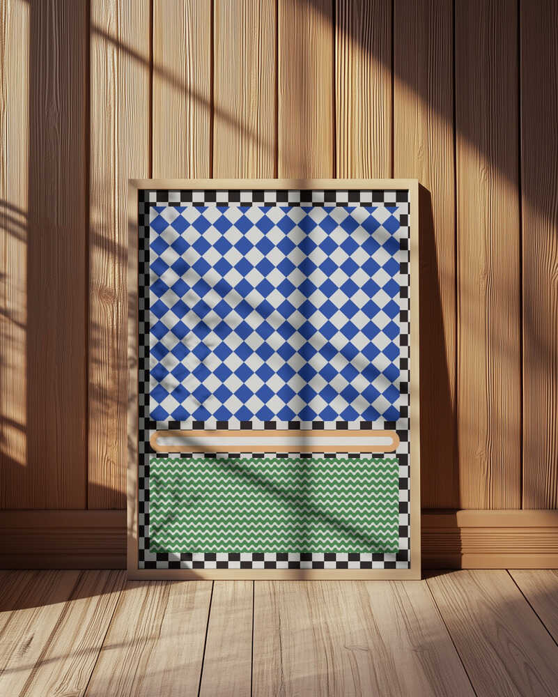Geometric Blue And White Poster