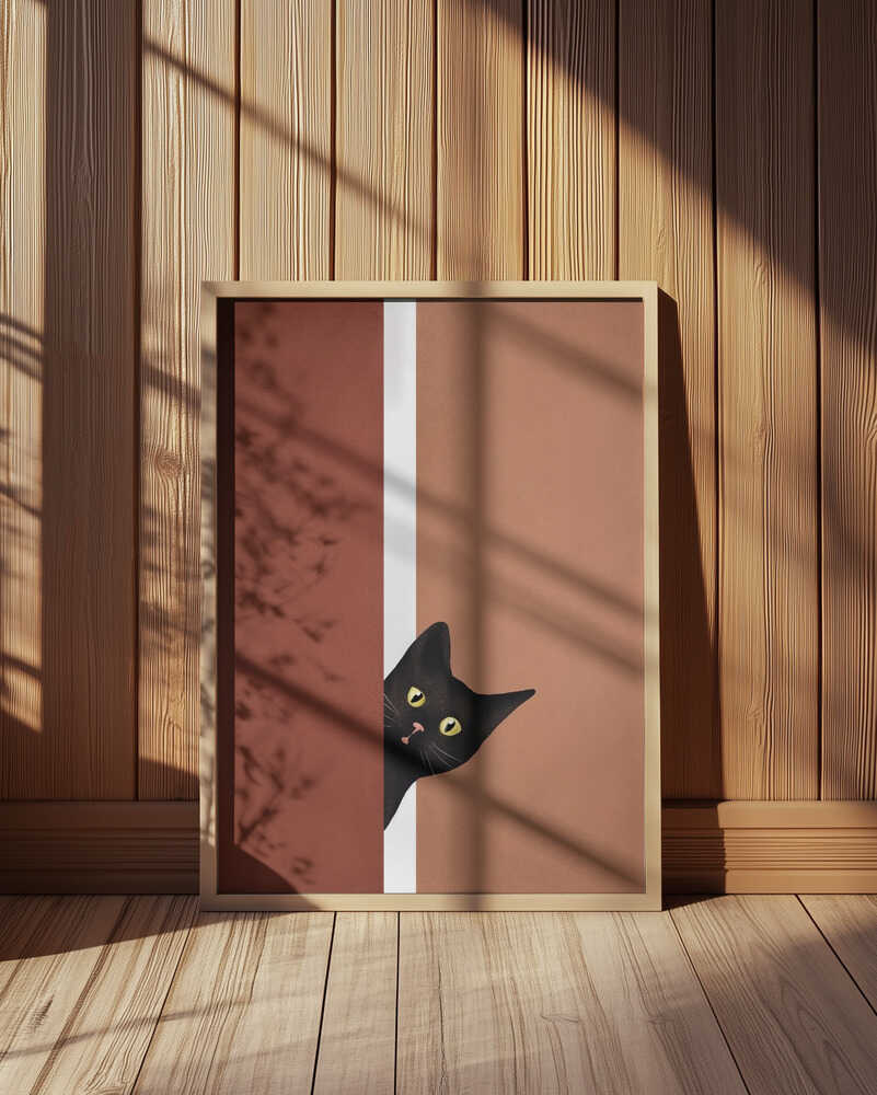 Curious Black Cat Poster