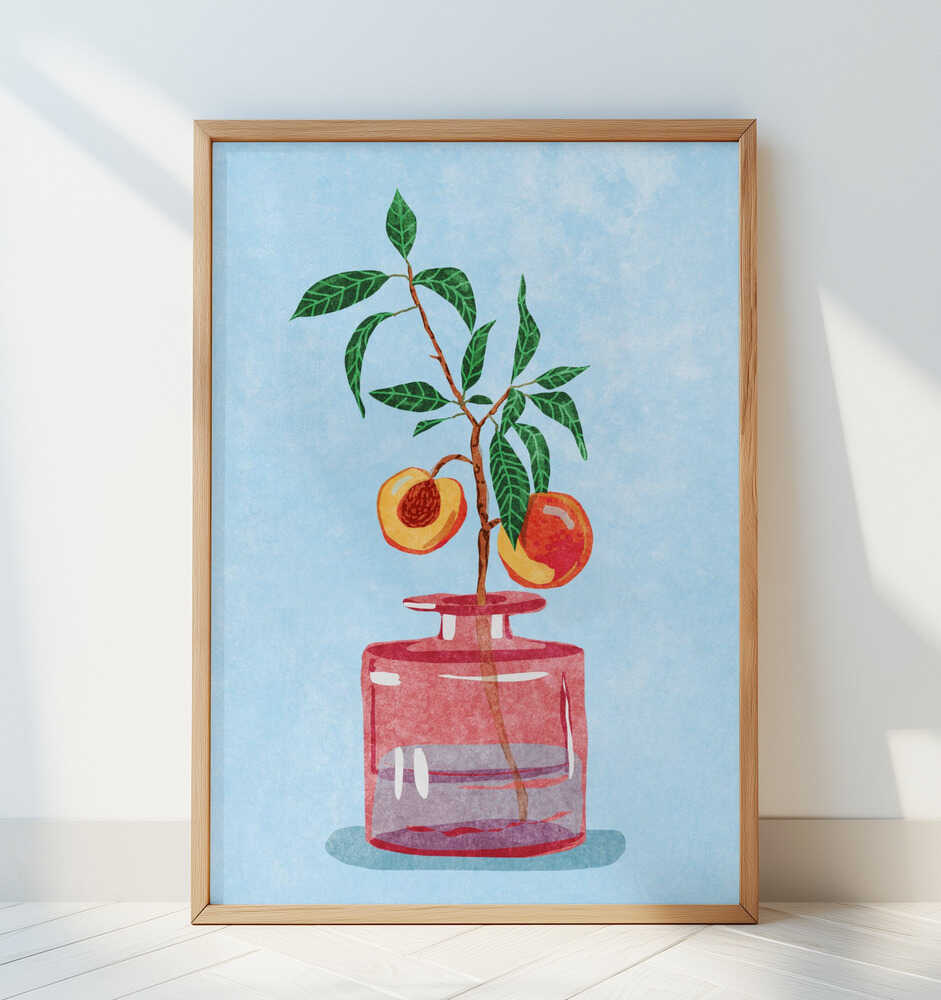 Peach Tree in Vase Poster