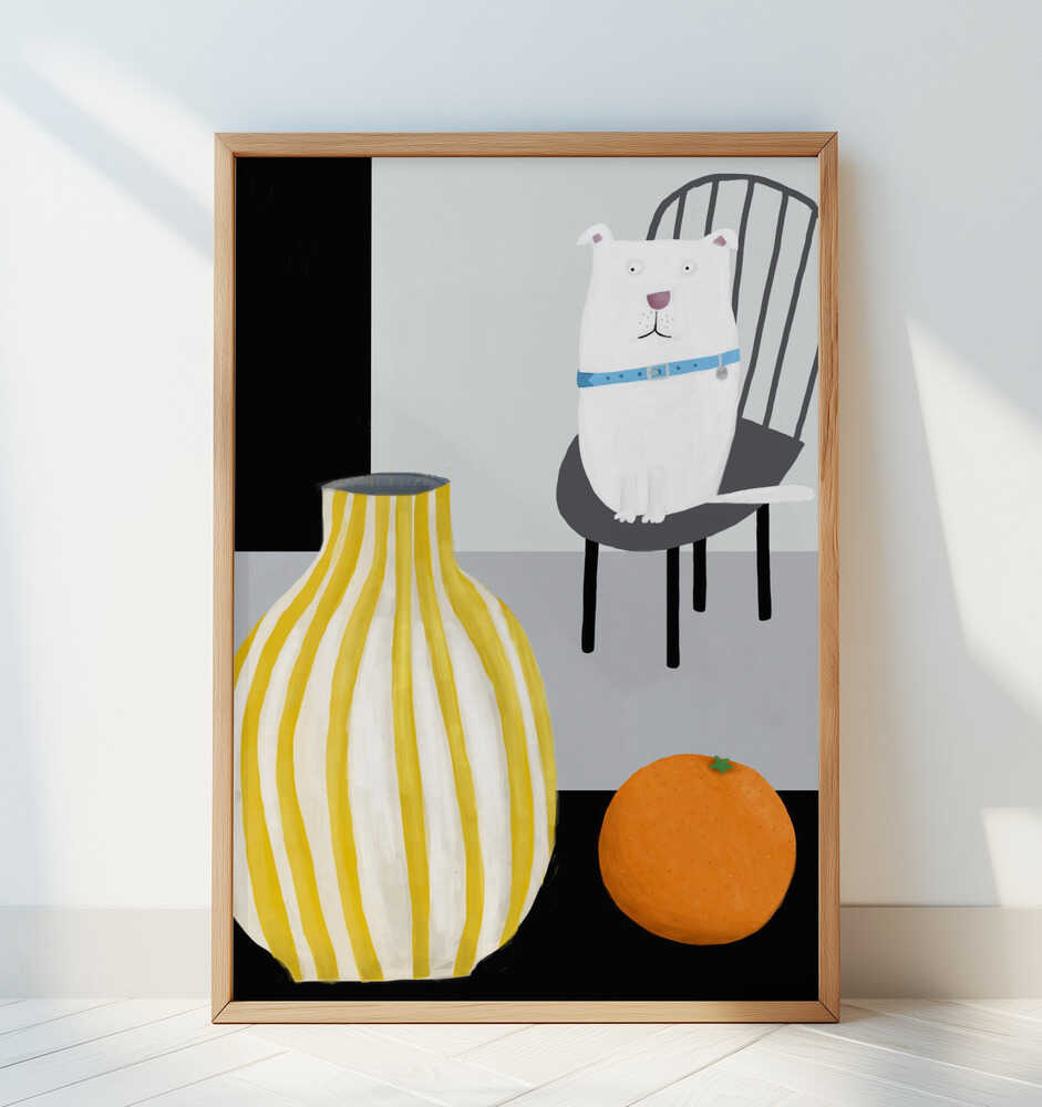 Funny White Dog Poster