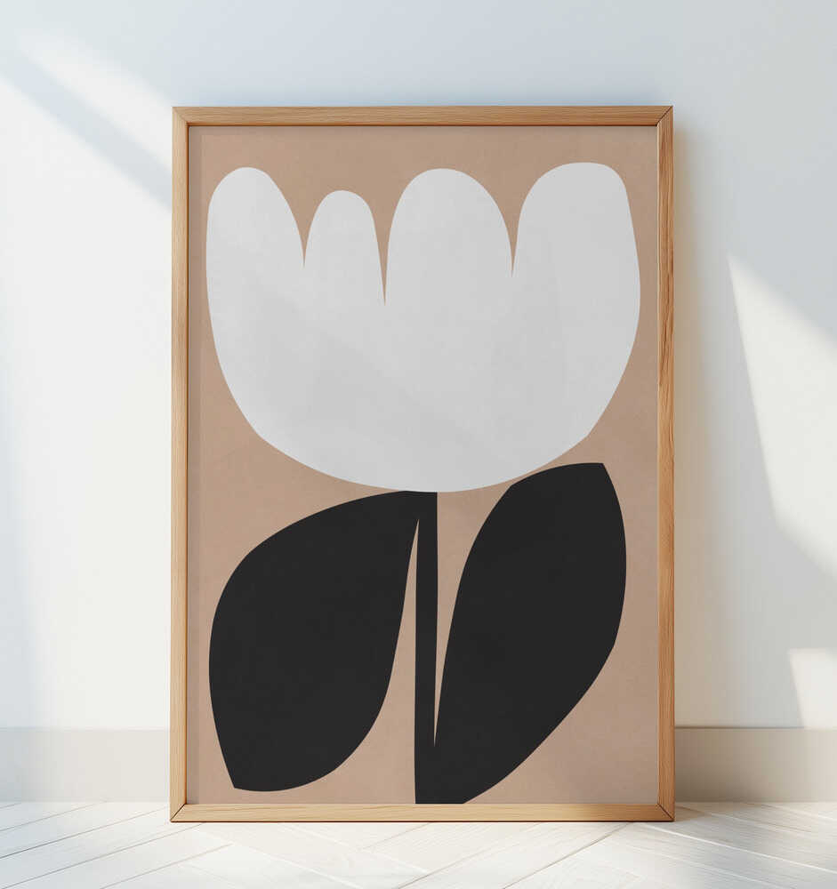 Monochrome Bloem Poster