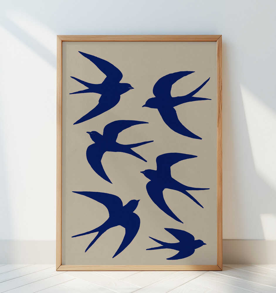 Blue Swallow Flight Poster