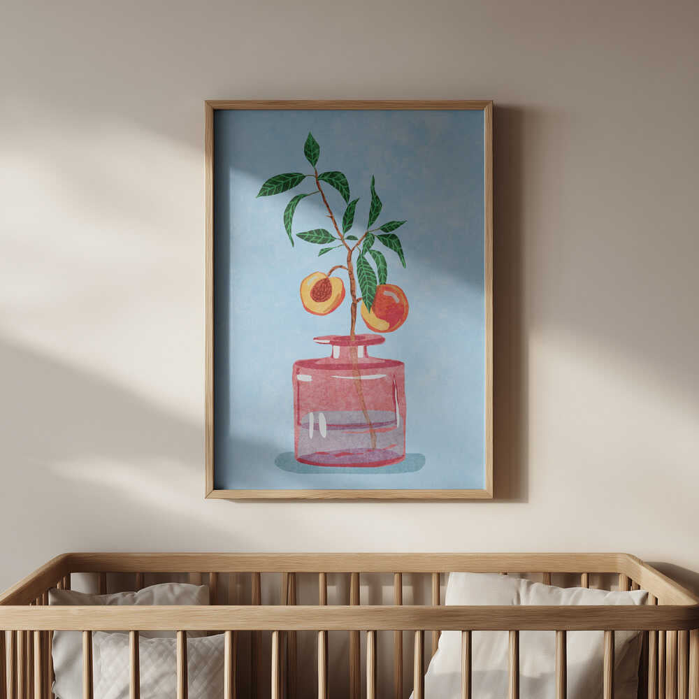 Peach Tree in Vase Poster