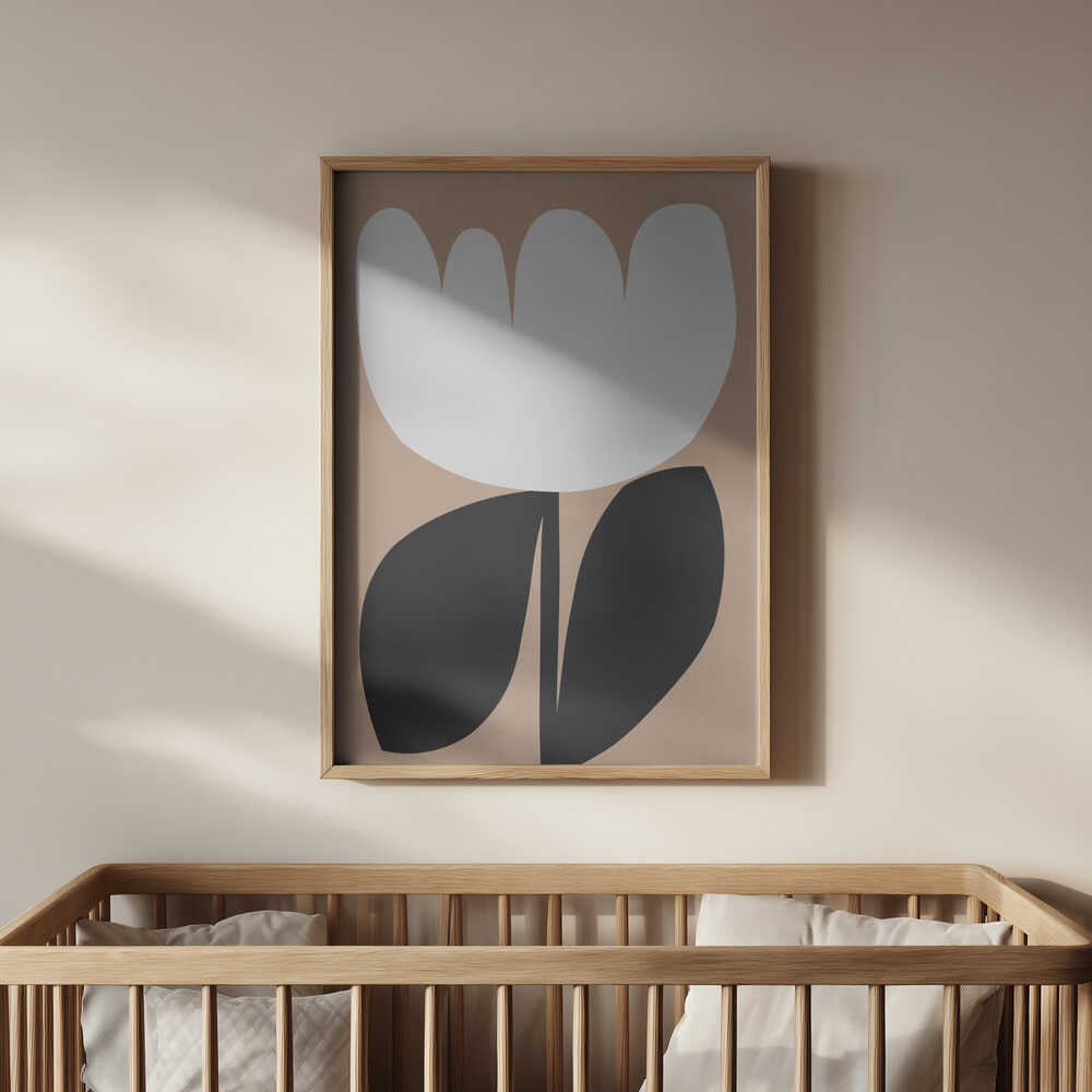 Monochrome Bloem Poster