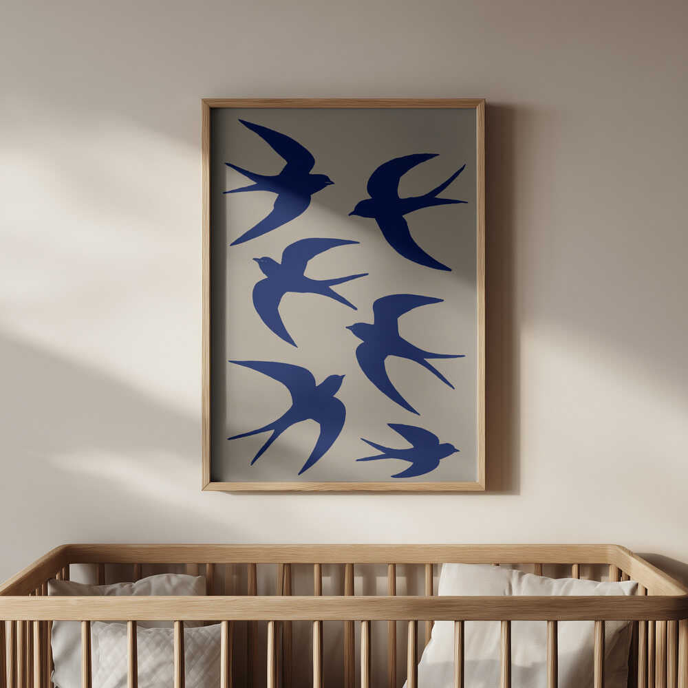Blue Swallow Flight Poster