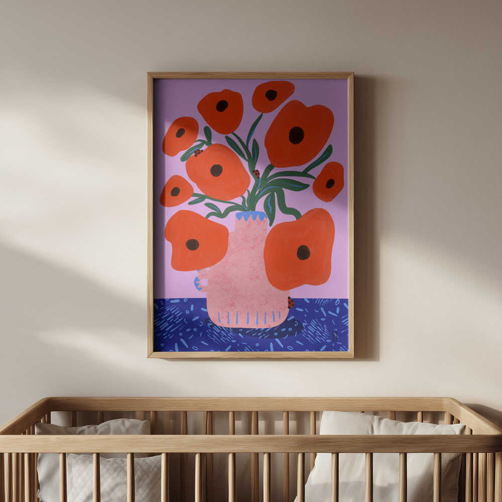 Crimson Poppies Poster